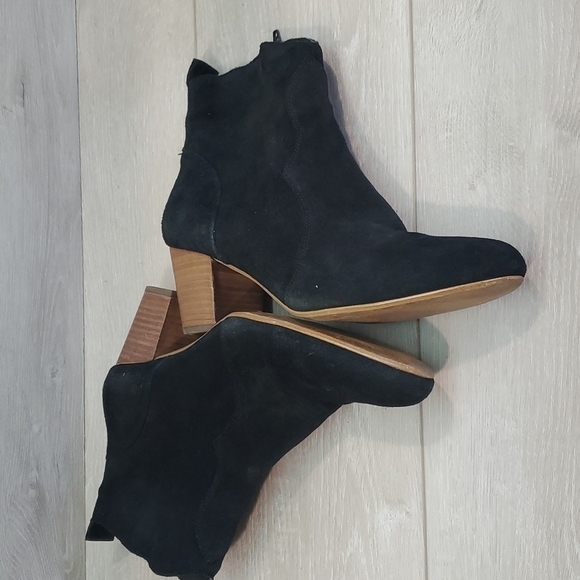 Steve Madden Women Hipster Suede Ankle Heels shoes boots sz 9B - Picture 6 of 11